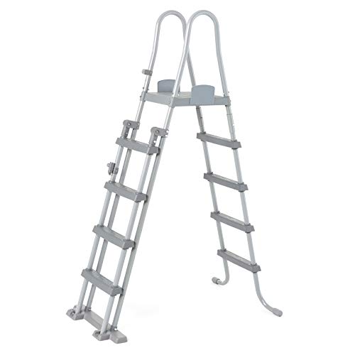 Bestway Flowclear Sicherheitsleiter, Poolleiter mit Kindersicherung durch hochklappbaren Einstieg, 132 cm