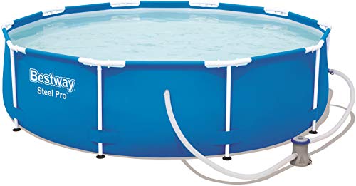 Bestway Steel Pro Frame Pool, rund 305x76 cm Stahlrahmenpool-Set mit Filterpumpe, blau