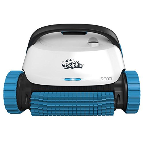 Dolphin S300i App Steuerbarer Poolroboter mit Caddy weiß/blau