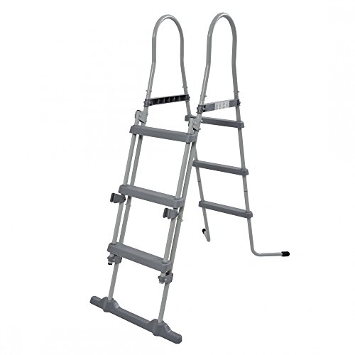 Jilong Pool Sicherheitsleiter bis 109 cm Poolhöhe 3 Stufen klappbar Schwimmbad Treppe Beckenleiter Poolleiter Leiter Einstieg für Aufstell-Schwimmbecken aller Art und Hersteller