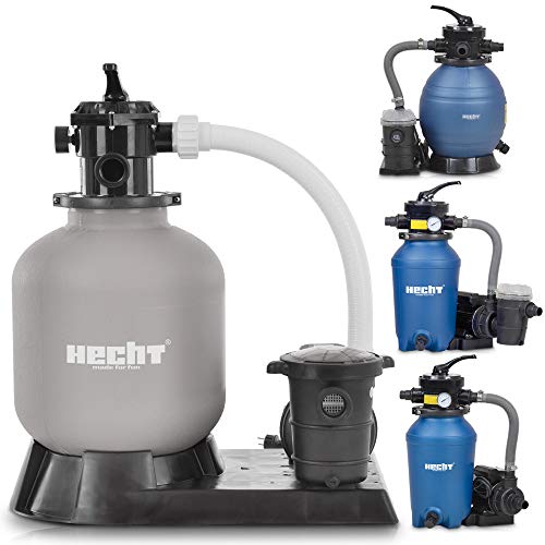 Hecht Sandfilter Sandfilteranlagen 4,54 m³/h – 7 m³/h –14,4 m³/h – Poolfilteranlage Sandfilterpumpe für Gartenpool Schwimmbecken Reinigung mit Vorfilter – 4-Wege Ventil, 7-Wege Ventil (H12)